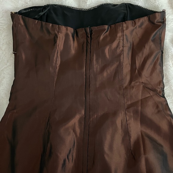 Jessica McClintock for Gunne Sax bronze gown, juniors size 9 - Picture 4 of 5